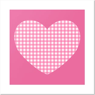 Kalaida's Gingham Style Heart Posters and Art